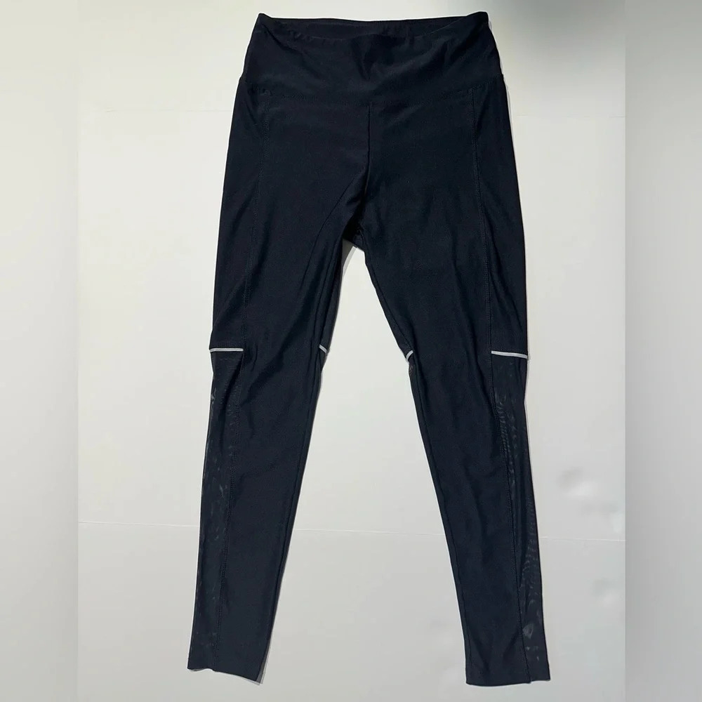 BALLY  TOTAL FITNESS Women's Black Long Leggings With Mesh Size L